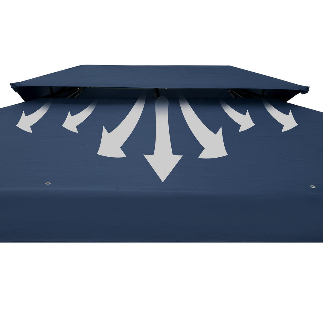 Metal Gazebo Elda Blue 3x4m