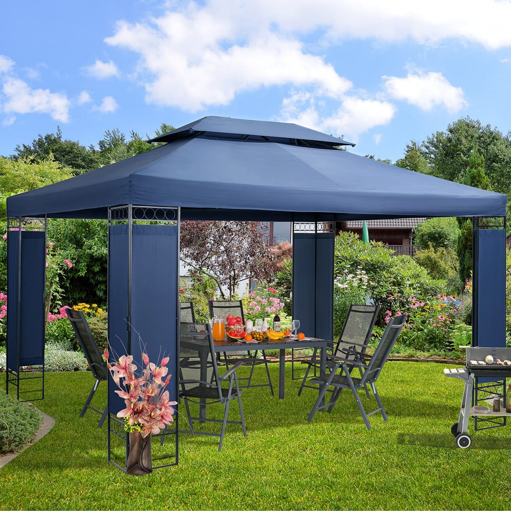 Metal Gazebo Elda Blue 3x4m