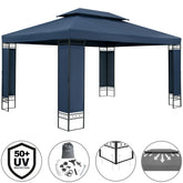 Metal Gazebo Elda Blue 3x4m