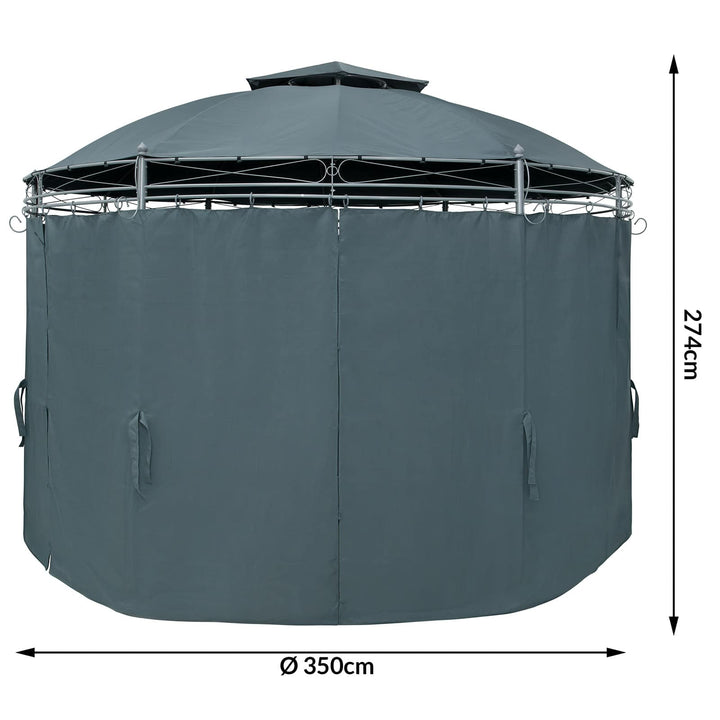 Metal Gazebo Toscana Anthracite 3,5 m