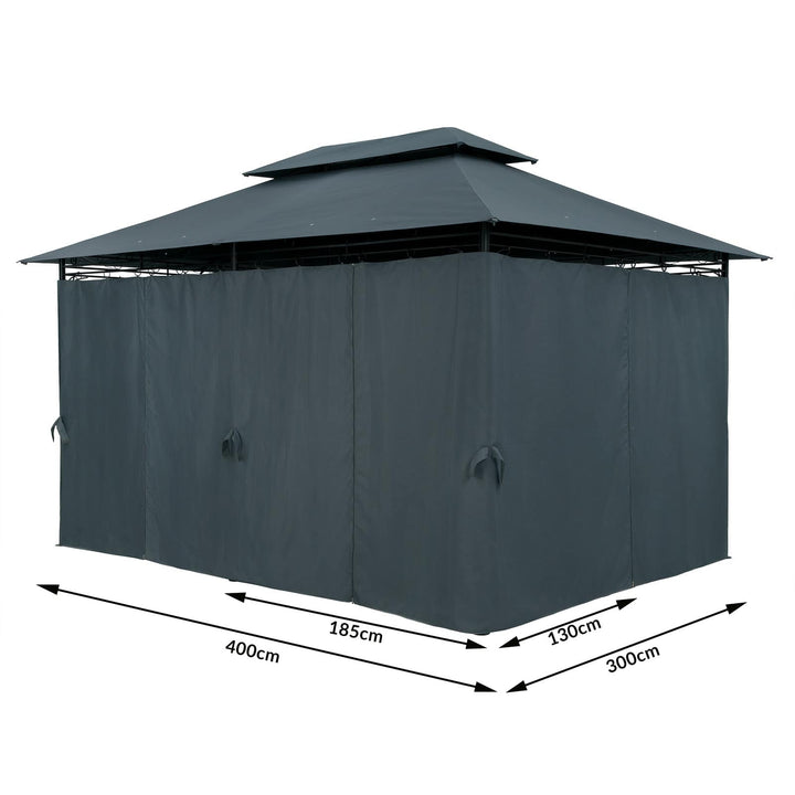 Metal Gazebo Topas Anthracite 3x4m med sidepaneler