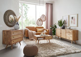 Sofabord i massivt mangotræ, 90x40x45 cm, naturfarvet