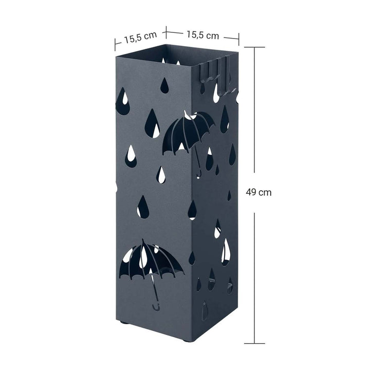 Paraplyholder / paraplystativ med bakke til opsamling af vand, grå