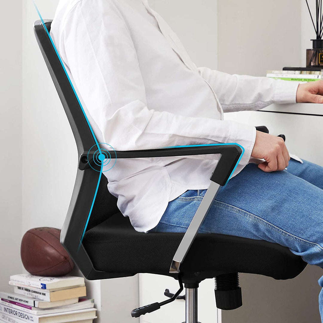 Sort Enkel Kontorstol I Moderne Stil