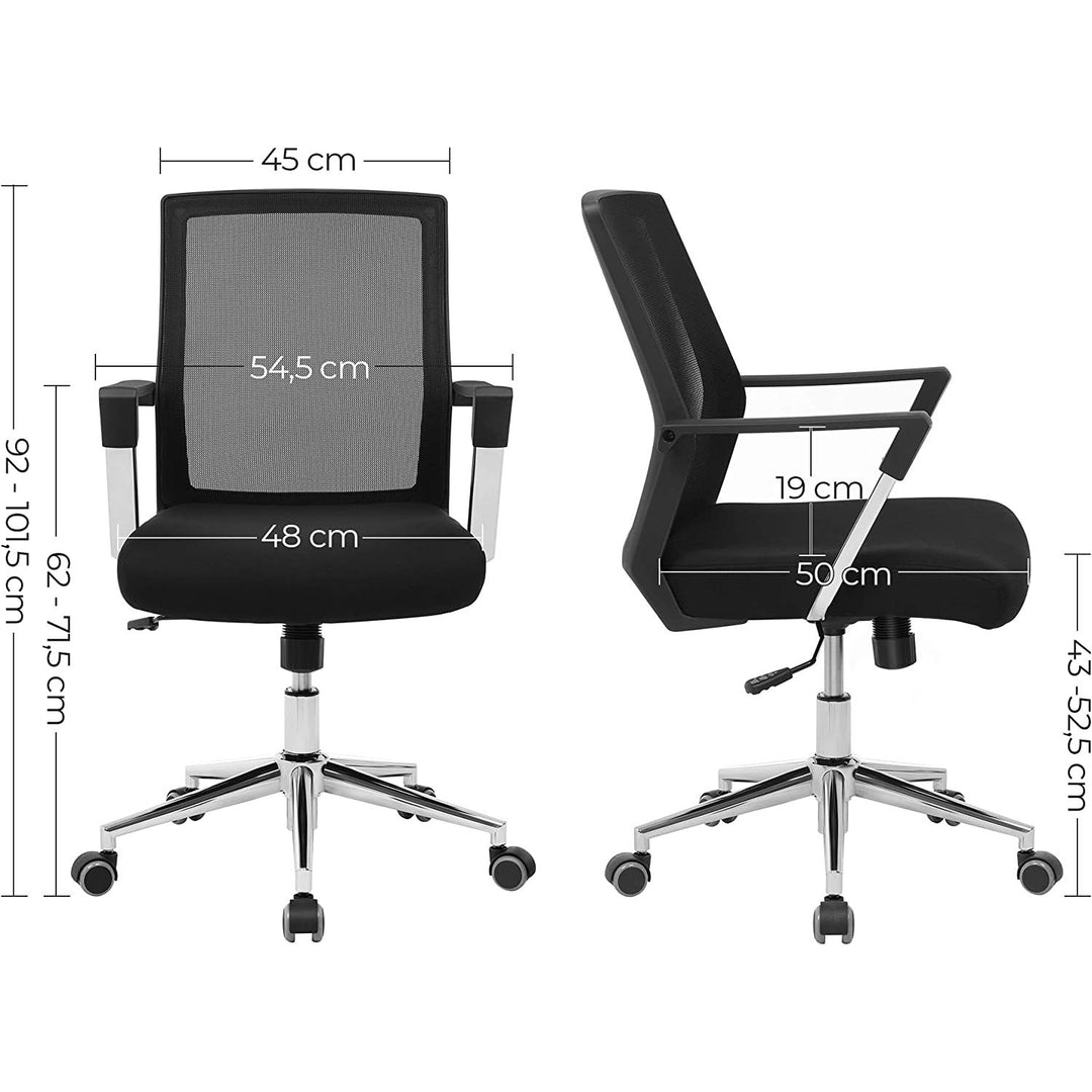 Sort Enkel Kontorstol I Moderne Stil